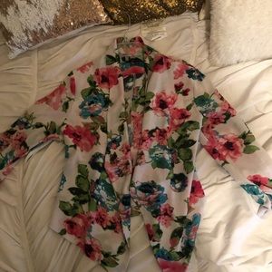 Women’s Floral White Blazer